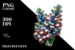Shiny Hyacinth Watercolor Splash, PNG Product Image 2