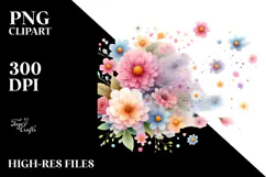 Flower Butterfly Spring Flowers Painting, PNG Product Image 2
