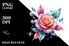 Vibrant Rose, Watercolor PNG Product Image 2