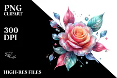Vibrant Rose, Watercolor PNG Product Image 2