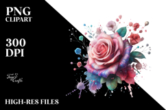 Vibrant Rose, Watercolor PNG Product Image 2