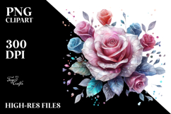 Vibrant Rose, Watercolor PNG Product Image 2