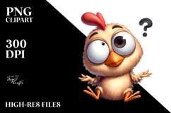 Whimsical Chicken with Quirky Expression, Transparent PNG Product Image 2