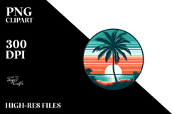 Vintage Tropical Tree Sunset, 20 oz Tumbler Product Image 2