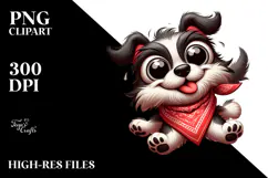 Playful Dog with Bandana PNG Product Image 2