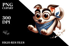 Playful Dog with Bandana PNG Product Image 2