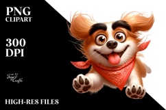 Playful Dog with Bandana PNG Product Image 2