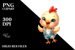 Cute Baby Chicken Watercolor PNG Product Image 2
