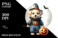 Digital Painting Halloween Puppy PNG Product Image 2