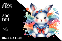Colorful Whimsical Rabbit Sailor Suit Product Image 2
