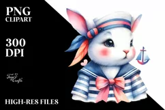 Colorful Watercolor Whimsical Rabbit Clipart Product Image 1