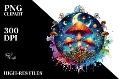 Vibrant Celestial Mushroom Tarot PNG Product Image 2