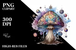 Pastel Wooden Mystical Mushroom PNG Product Image 2