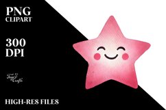 Simple Pinkish Smiling Star PNG Product Image 2