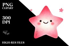 Simple Pinkish Smiling Star PNG Product Image 2