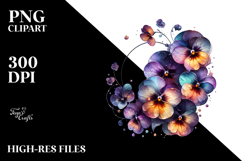 Abstract Shiny Pansy Flower Made of Material PNG Product Image 2