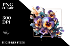 Shiny Pansy with Metallic Insertions PNG Product Image 2