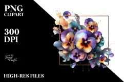 Shiny Pansy with Metallic Insertions PNG Product Image 2