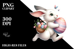 Lively Bunny with Easter Egg, PNG Product Image 2