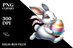 Active Bunny with Easter Egg, Transparent PNG Product Image 2