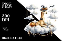 Halloween Giraffe on Cloud, High-Res PNG Product Image 2