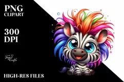 Cute Cartoon Zebra Smiling | Sublimation | Clipart Product Image 3