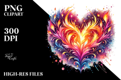 Fire Heart Digital Painting PNG Product Image 2