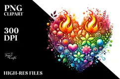 Fire Heart Digital Painting PNG Product Image 2