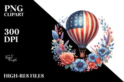 Vintage Hot Air Balloon with Flowers Product Image 2
