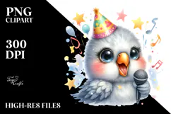 Energic Baby Parrot with Party Hat PNG Product Image 2