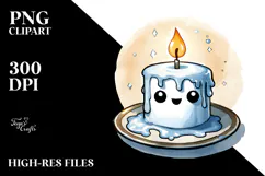 Funny Candle Watercolor, PNG Product Image 2