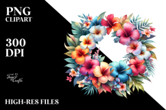 Watercolor Floral Frame with Hawayan Flowers PNG Product Image 2