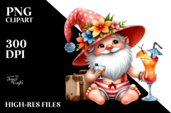 Whimsical Gnome Drinking Cocktail PNG Product Image 2