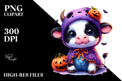 Cute Baby Cow Halloween PNG Product Image 2