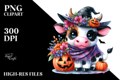 Cute Baby Cow Halloween PNG Product Image 2