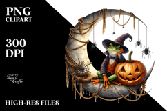 Halloween Frog on Moon, High-Res PNG Product Image 2