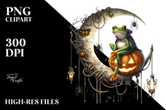 Halloween Frog on Moon, High-Res PNG Product Image 2