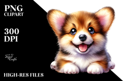 Watercolor Baby Pembroke Welsh Corgi PNG Product Image 2