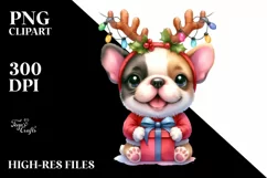 Winter French Bulldog PNG Product Image 3