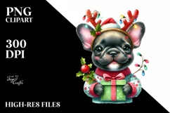 Winter French Bulldog PNG Product Image 3
