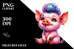 Sitting Baby Pig PNG Product Image 3