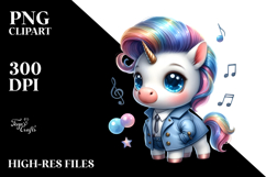 Dressed Cute Baby Unicorn PNG Product Image 2