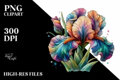 Vibrant Pastel Wooden Iris PNG Product Image 3