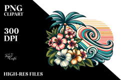 Retro Tropical Flower Waves PNG Product Image 2