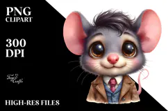 Funny Baby Mouse Portrait Dressed with Big Eyes Product Image 2