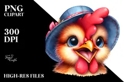 Funny Baby Rooster Portrait PNG Product Image 2