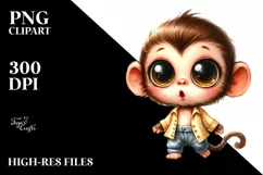 Cute Big Baby Monkey Watercolor | Clipart Product Image 3