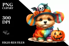 Cute Baby Dog, Dressed for Halloween | Clipart Product Image 1