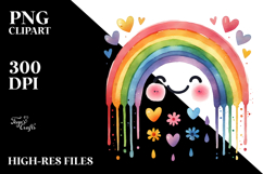Colorful Digital Rainbow Hearts PNG Product Image 2