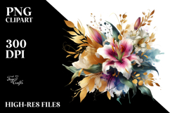 Vibrant Abstract Bouquet with Lily | Clipart Product Image 2